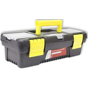 Black/Yellow BIG RED ATRJH-3015B Torin 15.5 Plastic Storage Tool Box with Removable Tray 